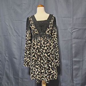 Francesca Bellini Leopard Print Knit Dress/Tunic - Size M